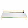 Kitchen & Dining Room * | 15.75In Mirror Oblong Tray With Gold Handles Home