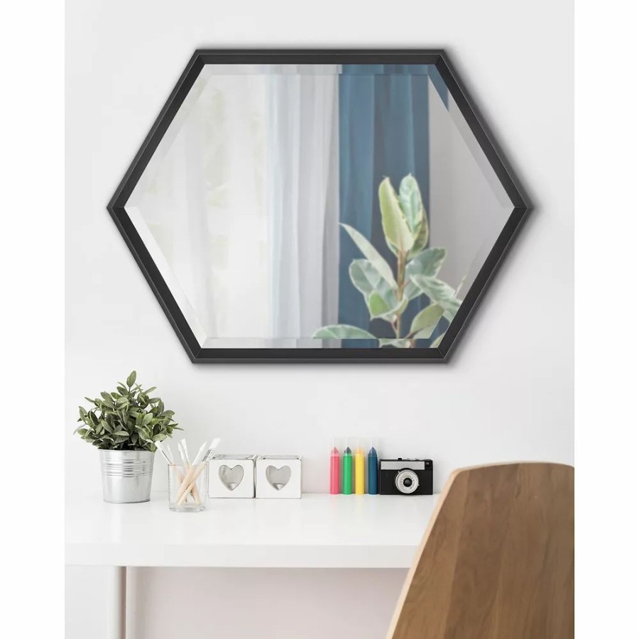 Mirrors * | Kate And Laurel Calter Hexagon Framed Wall Mirror