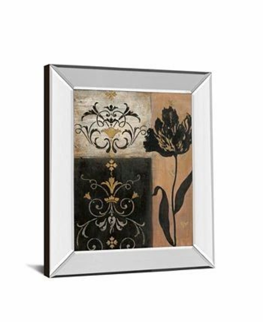 All Wall Decor * | Tulip Silhouette By Tava Studio Mirror Framed Print Wall Art, 22 X 26 Black