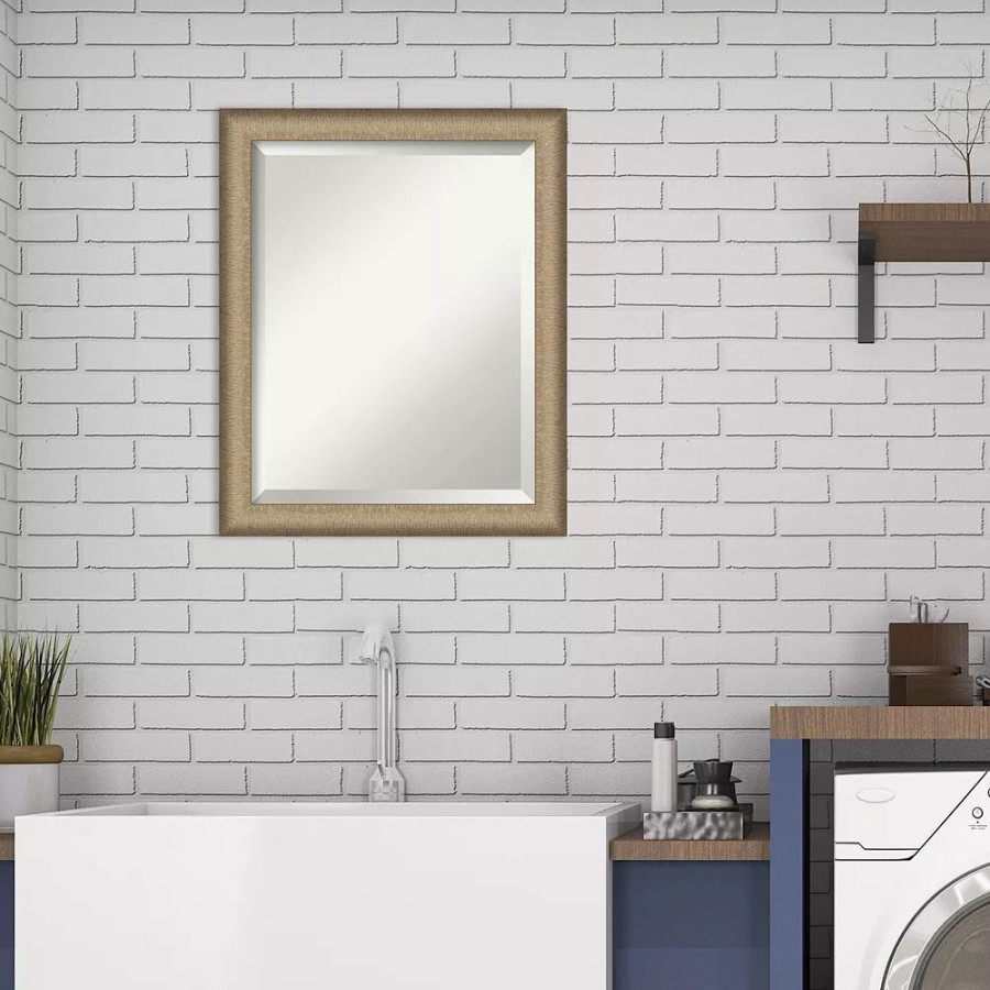 Mirrors * | Amanti Art Elegant Brushed Framed Bathroom Vanity Wall Mirror