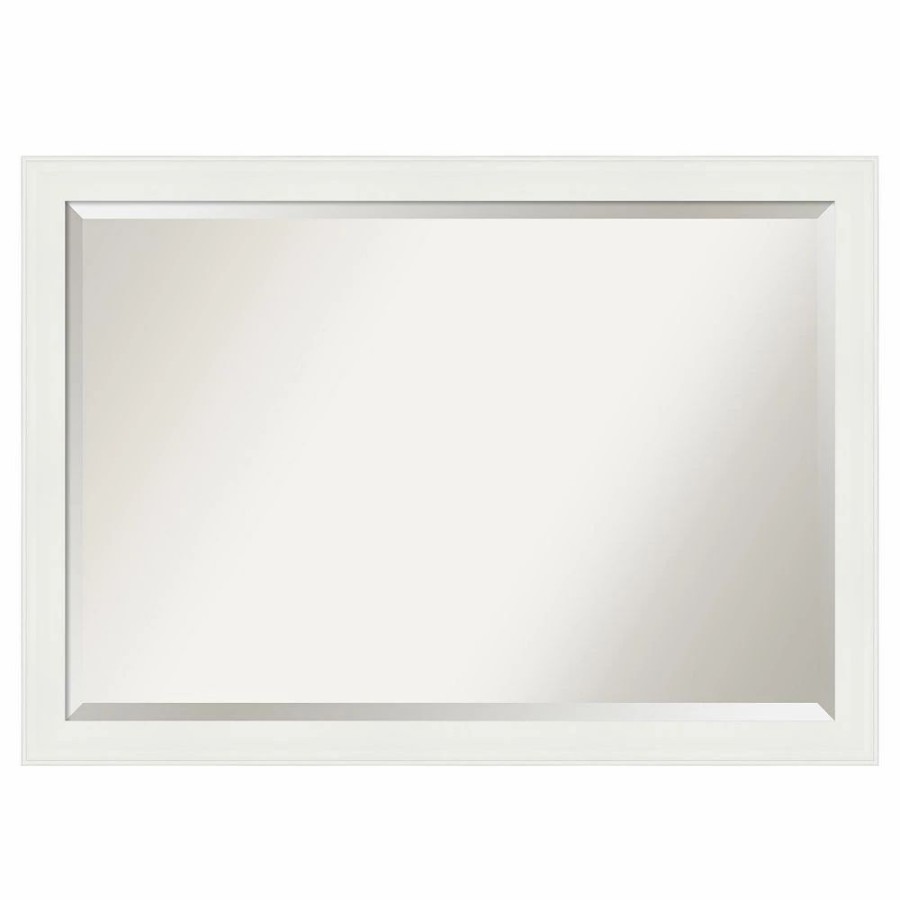 Mirrors * | Amanti Art Narrow Vanity White Bathroom Vanity Wall Mirror