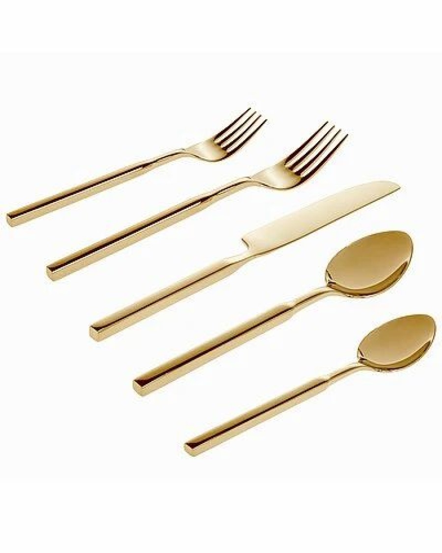 Kitchen & Dining Room * | 18/10 Cubit Mirror Gold 20Pc Flatware Set Home