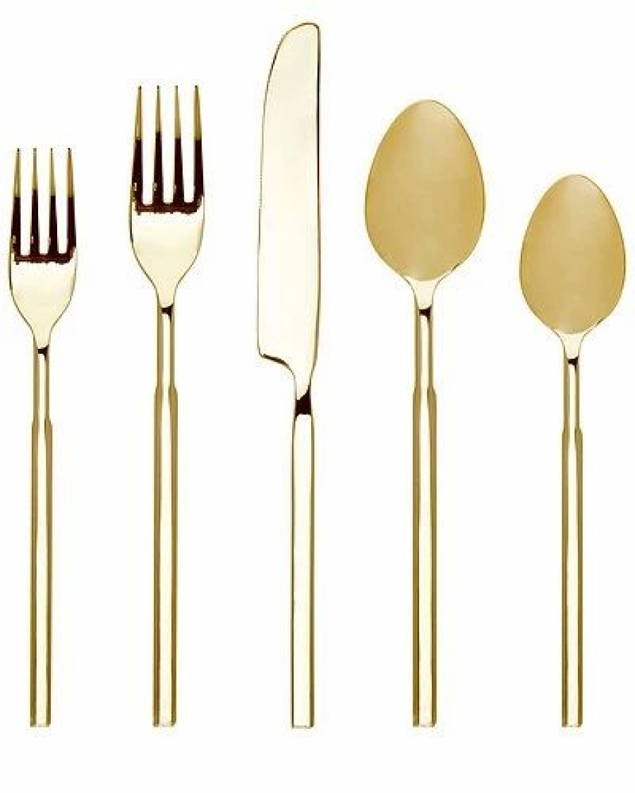 Kitchen & Dining Room * | 18/10 Cubit Mirror Gold 20Pc Flatware Set Home