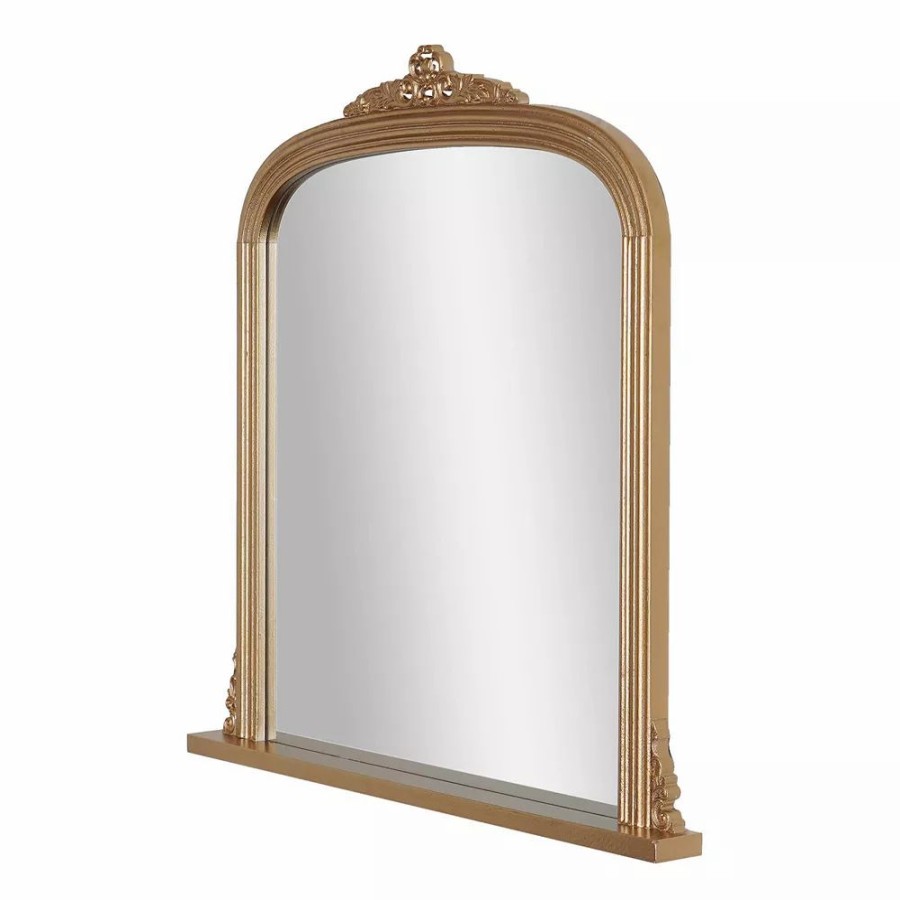 Mirrors * | Head West Antique Brass Ornate Wall Mirror