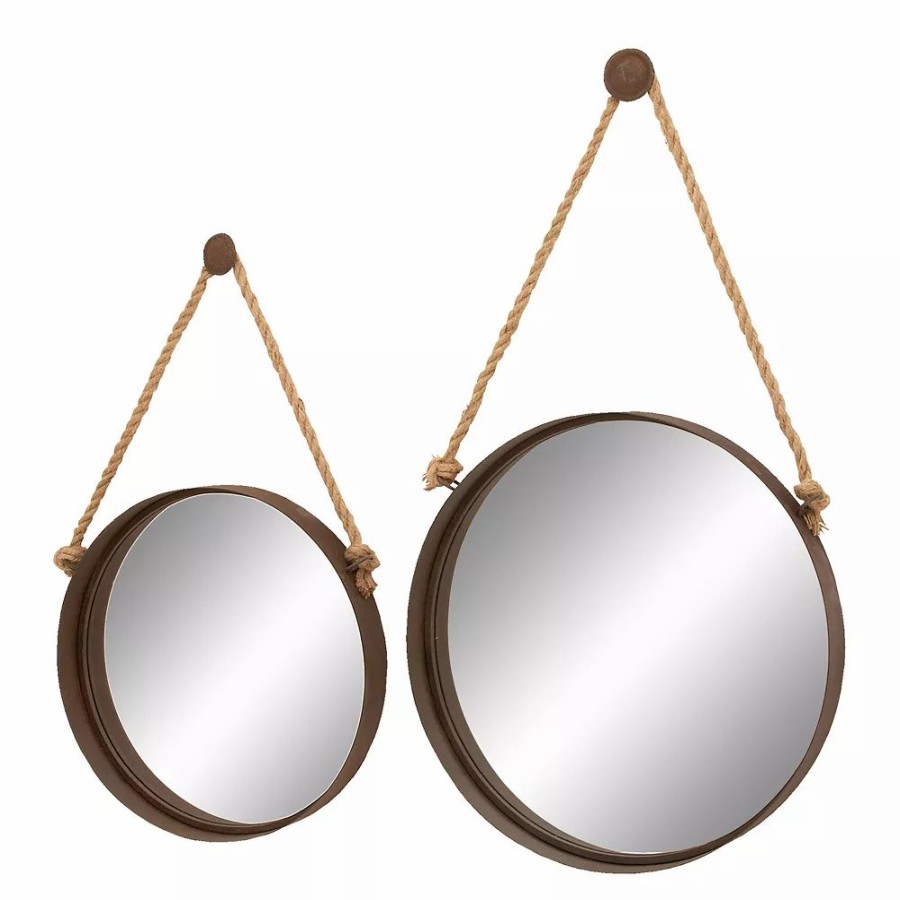 Mirrors * | Stella & Eve Round Rope Wall Mirror 2-Piece Set