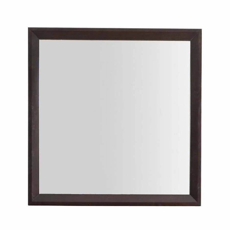 Furniture * | Passion Furniture Classic Square Framed Dresser Mirror, 36 In. X 36 In. Silver Champagne Espresso