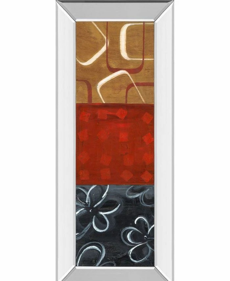 All Wall Decor * | Euclidean Space Il By Tava Luv Mirror Framed Print Wall Art 18 X 42 Red