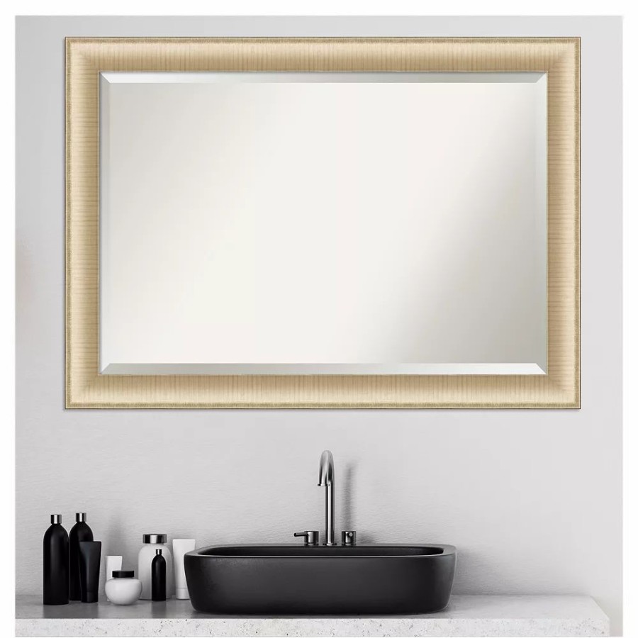 Mirrors * | Amanti Art Elegant Honey Brushed Bathroom Vanity Wall Mirror