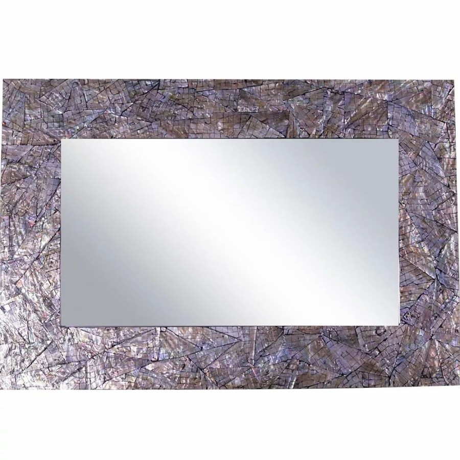 Mirrors * | La Pastiche Glam Rectangle Faux Mother Of Pearl Wall Mirror