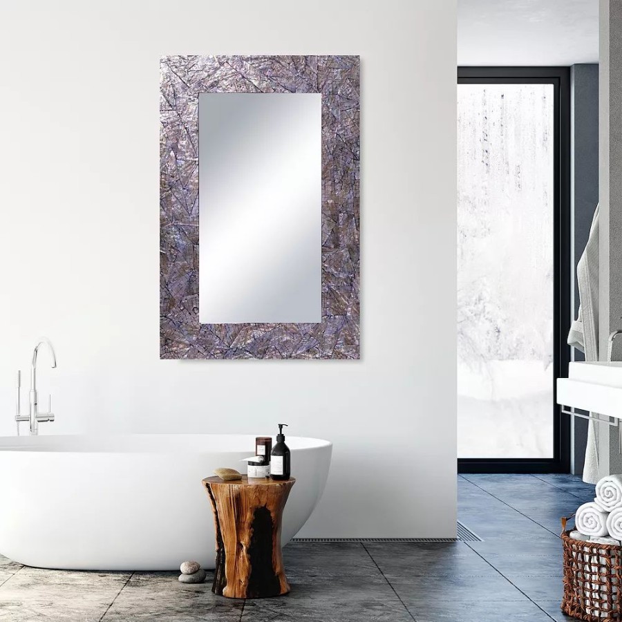 Mirrors * | La Pastiche Glam Rectangle Faux Mother Of Pearl Wall Mirror