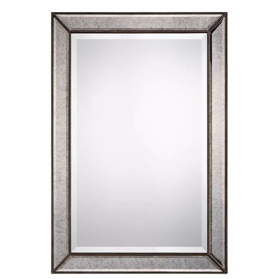 Mirrors * | Bevel Antique Bronze Detail Facets Wall Mirror