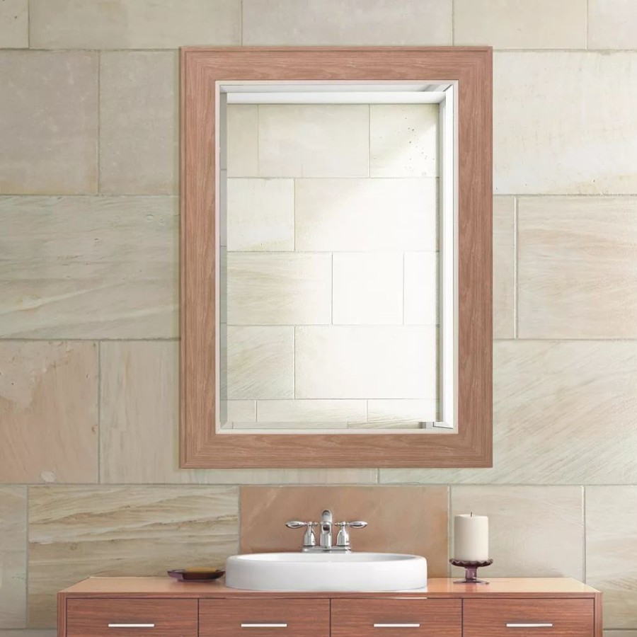 Mirrors * | Head West Walnut Framed Vanity Mirror 29 X 35