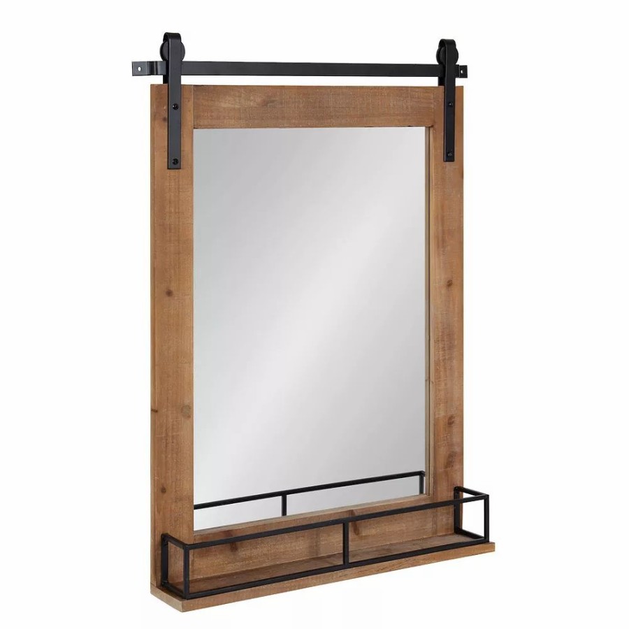 Mirrors * | Kate And Laurel Cates Barn Door Wall Mirror