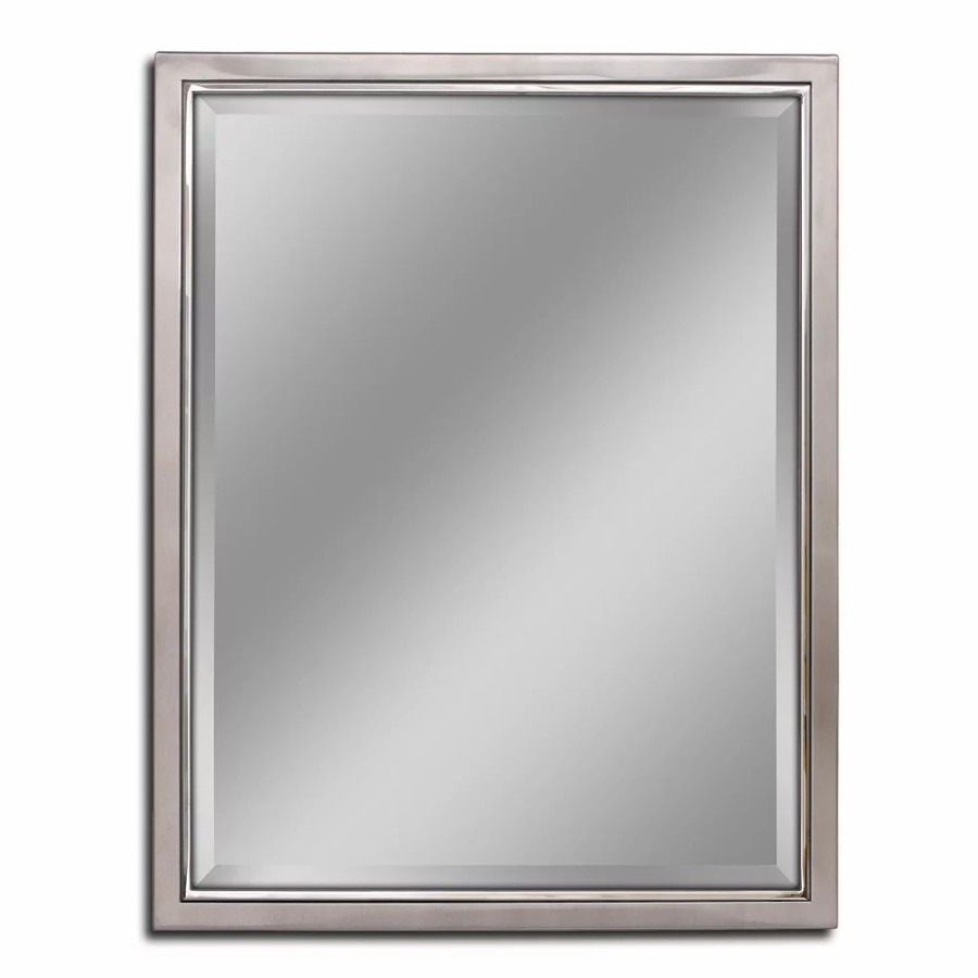 Mirrors * | Head West Classic Brushed Nickel Chrome Wall Mirror