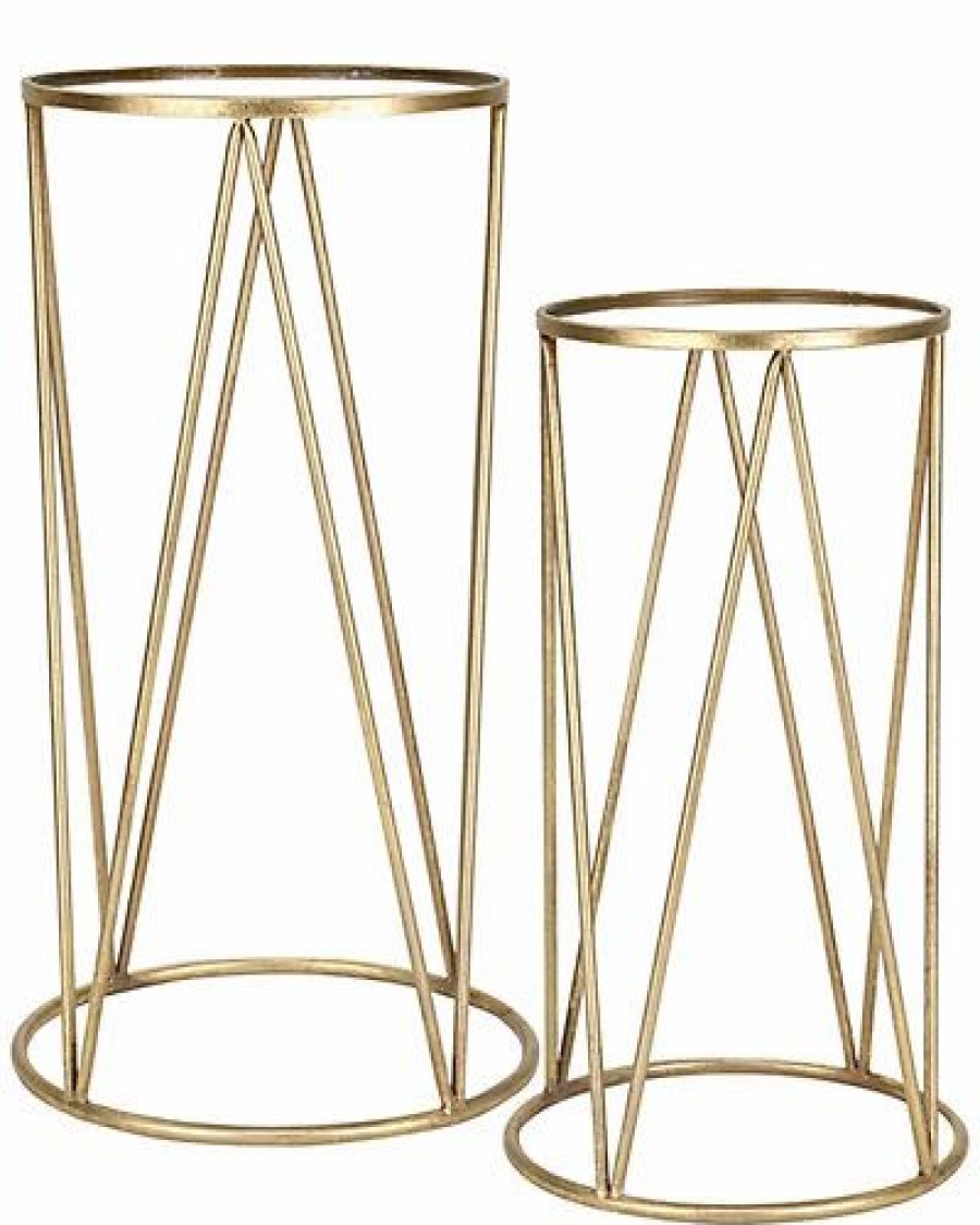 Kitchen & Dining Room * | Metal Mirror Accent Table Set