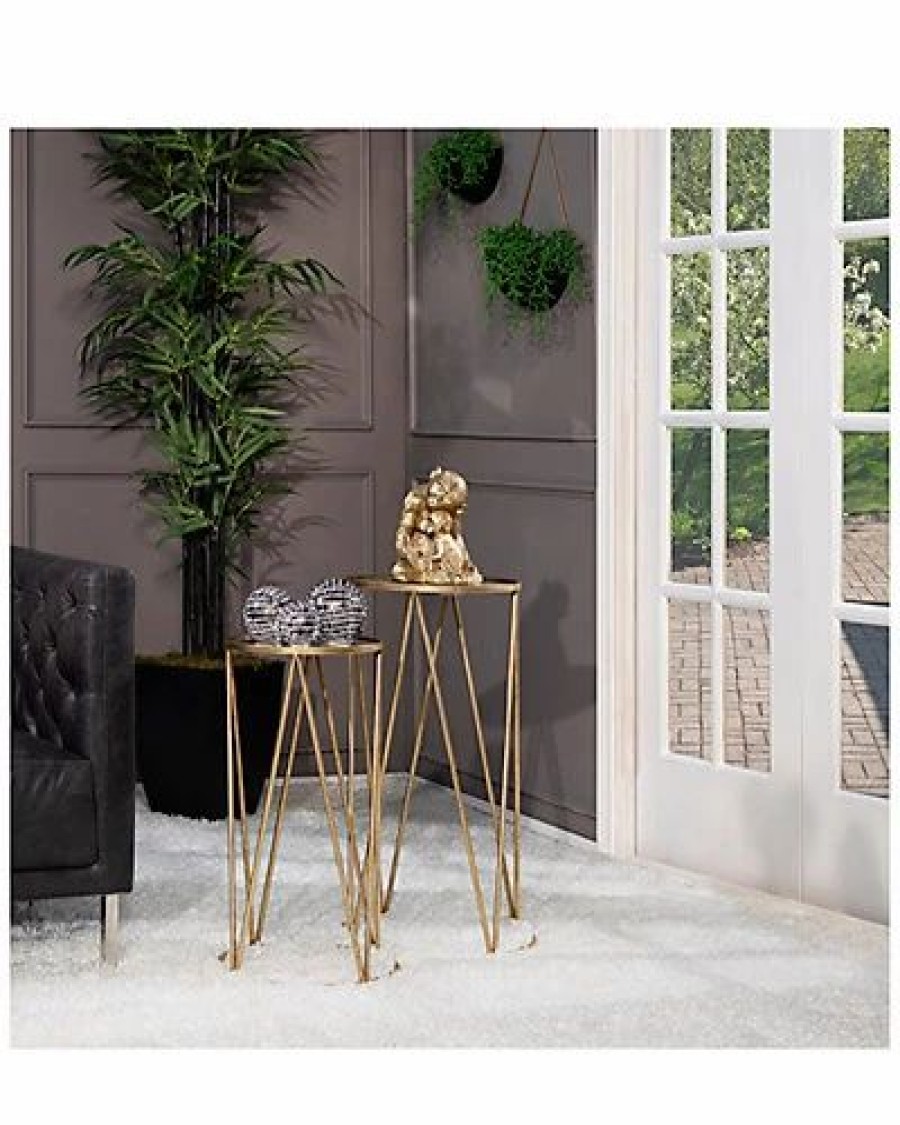 Kitchen & Dining Room * | Metal Mirror Accent Table Set