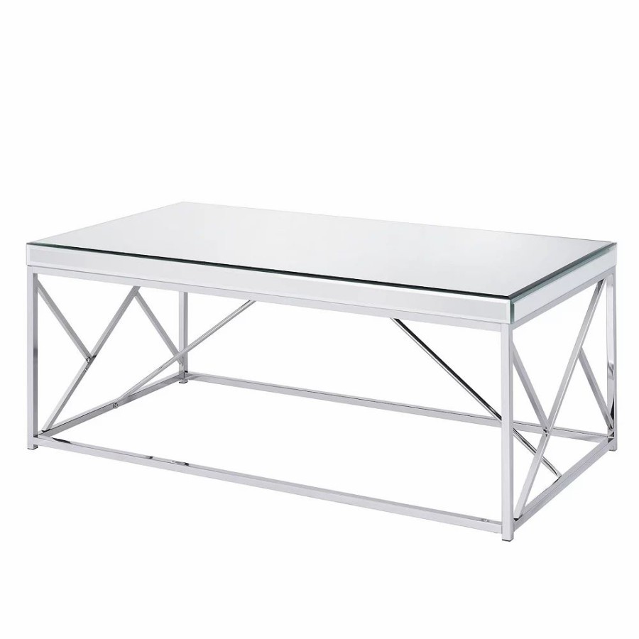 Furniture * | Steve Silver Co. Evelyn Mirror Top Cocktail Table