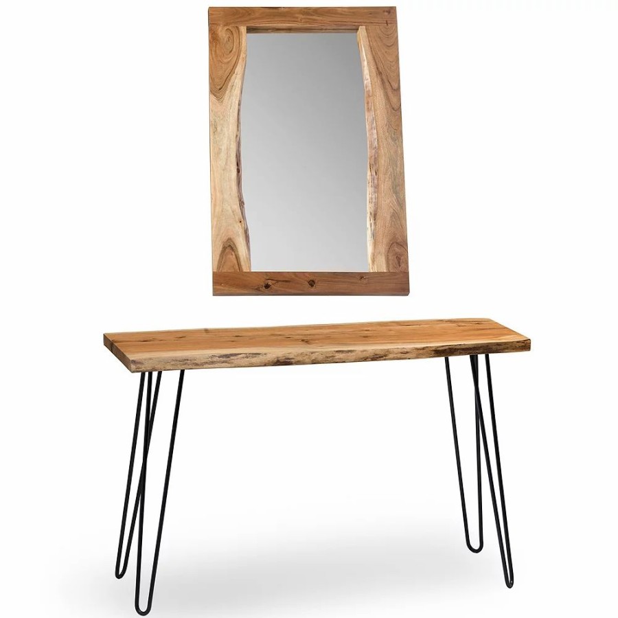 Furniture * | Alaterre Hairpin Console Table & Wall Mirror 2-Piece Set