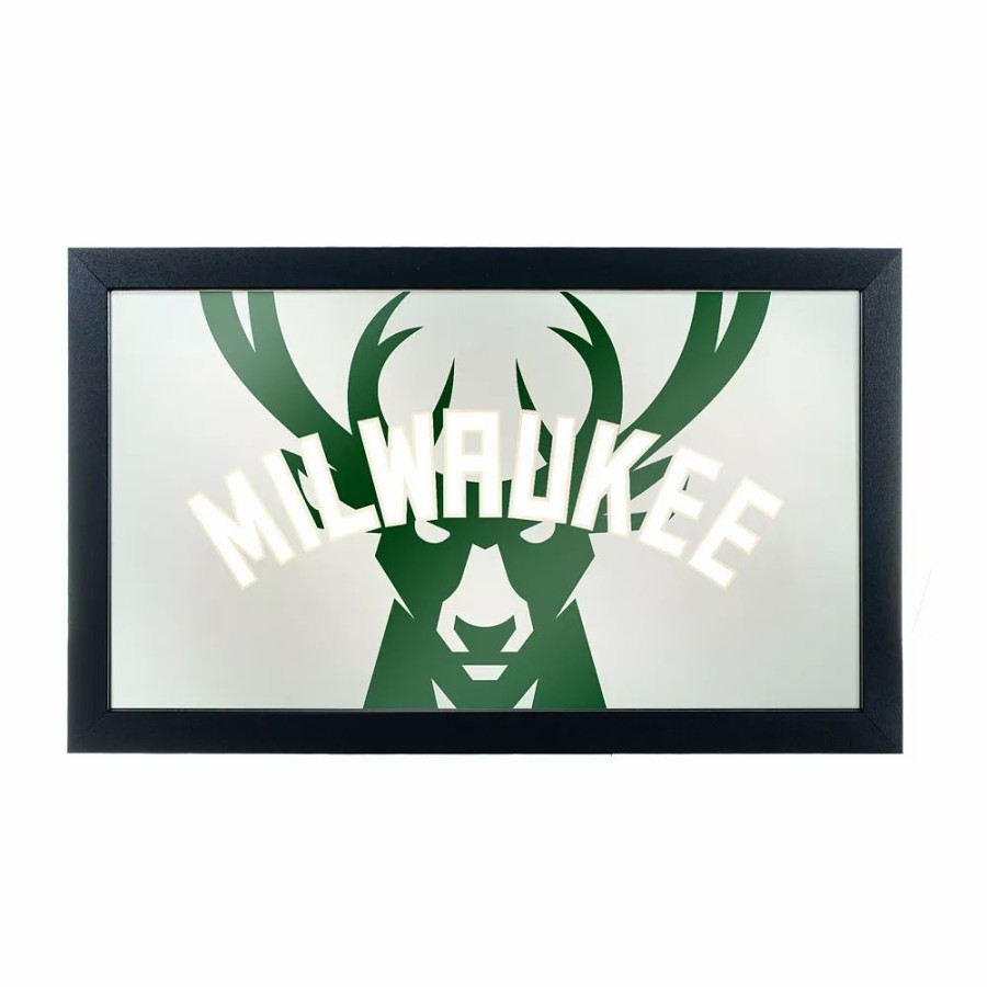 Mirrors * | Milwaukee Bucks Logo Framed Mirror