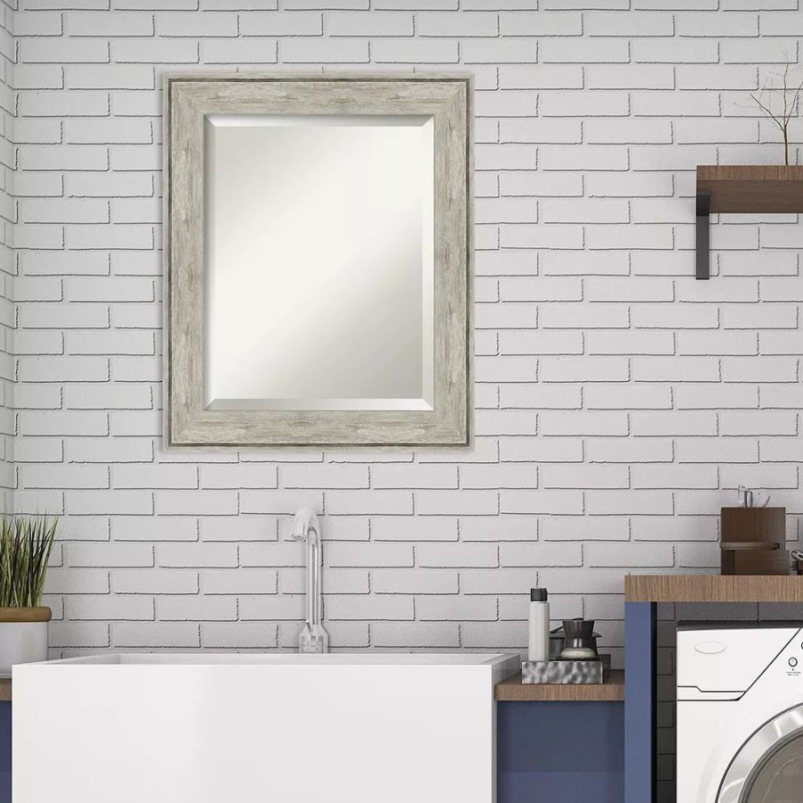 Mirrors * | Amanti Art Crackled Metallic Framed Bathroom Vanity Wall Mirror