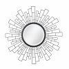 Mirrors * | Stonebriar Collection Black Metal Geometric Sunburst Frame Wall Mirror