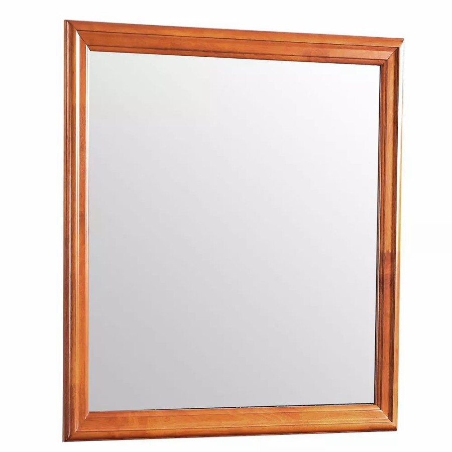 Furniture * | Passion Furniture Classic Square Framed Dresser Mirror, 38 In. X 38 In. White Cappuccino