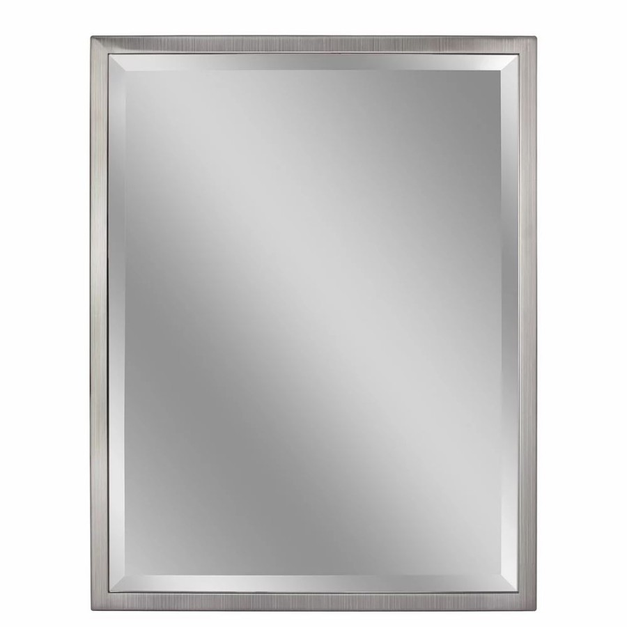 Mirrors * | Head West Classic Brush Nickel Wall Mirror