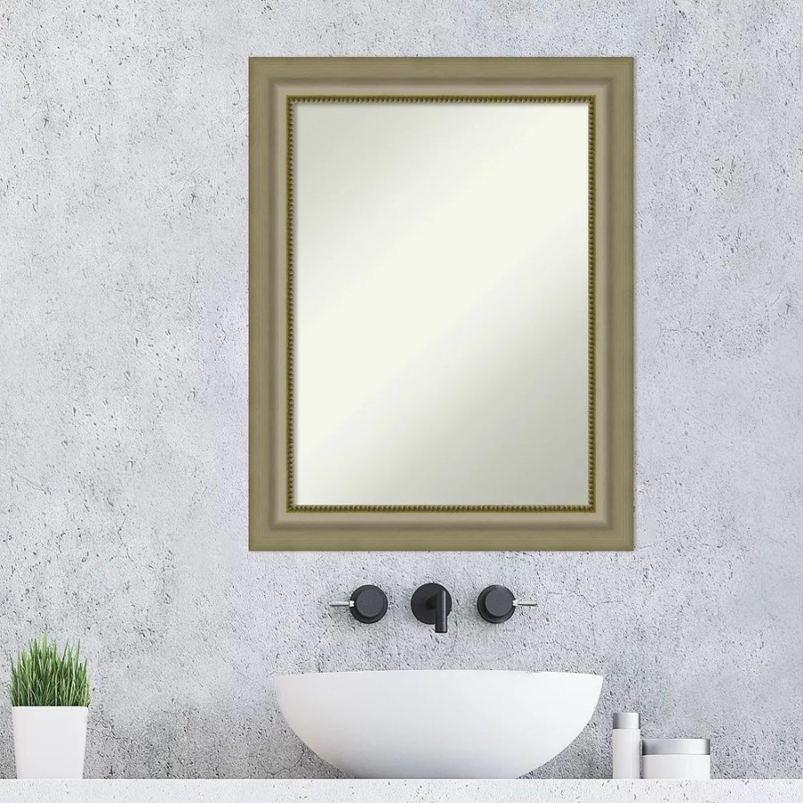 Mirrors * | Amanti Art Vegas Silver Finish Bathroom Wall Mirror