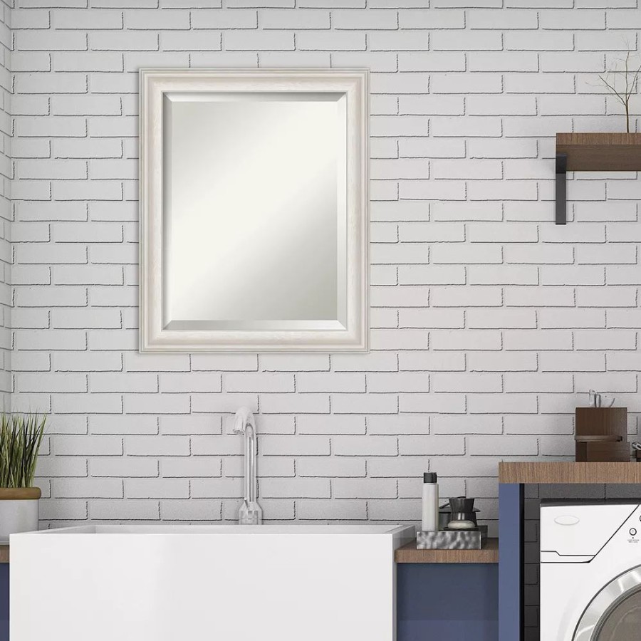 Mirrors * | Amanti Art Trio White Wash Bathroom Vanity Wall Mirror