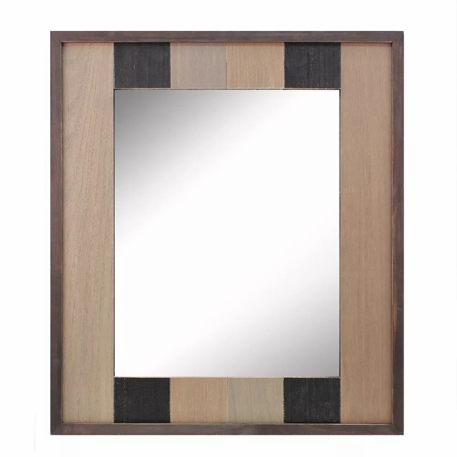 Mirrors * | Stonebriar Collection Wood Plank Hanging Wall Mirror