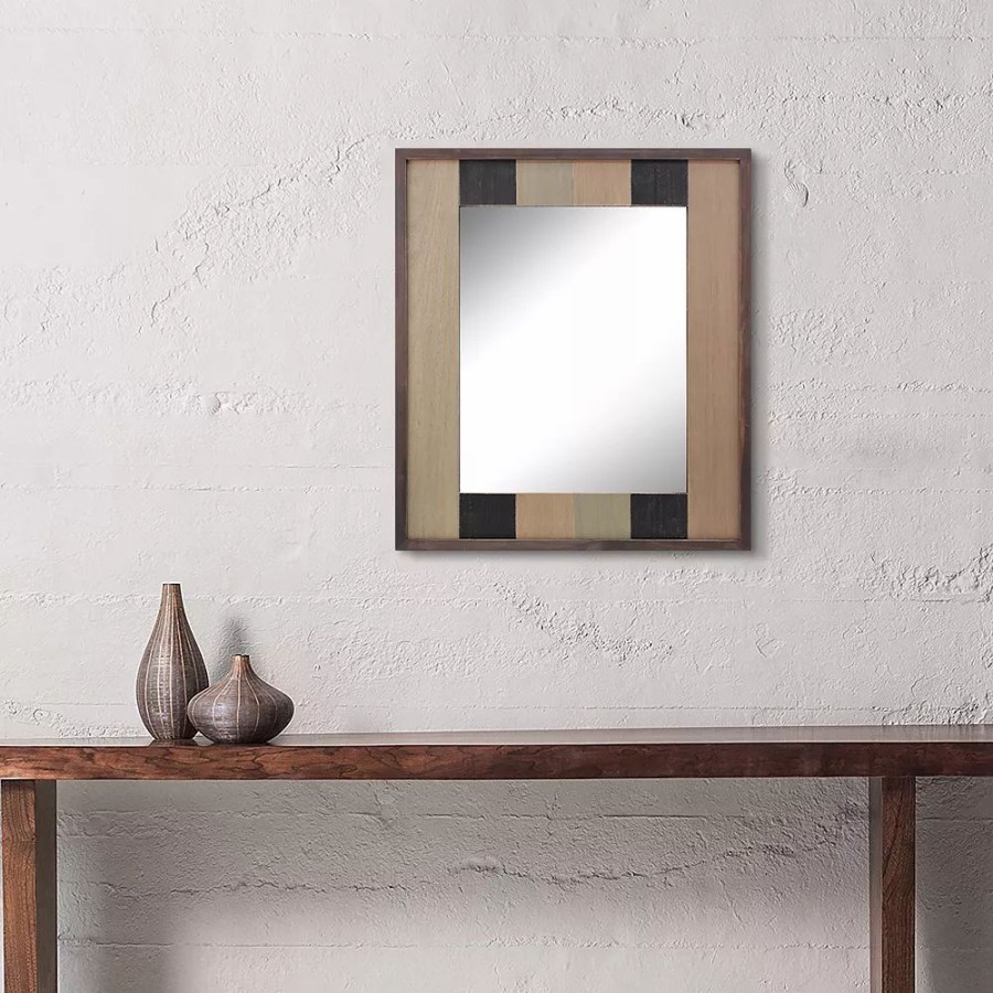 Mirrors * | Stonebriar Collection Wood Plank Hanging Wall Mirror