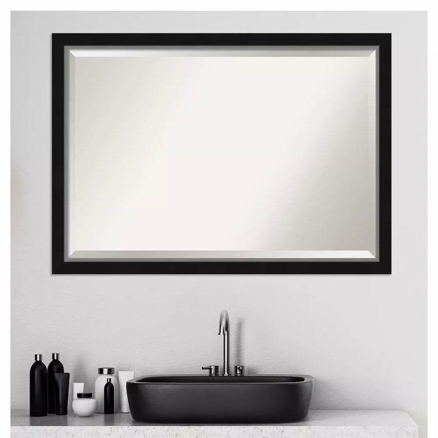 Mirrors * | Amanti Art Narrow Eva Black Bathroom Vanity Wall Mirror