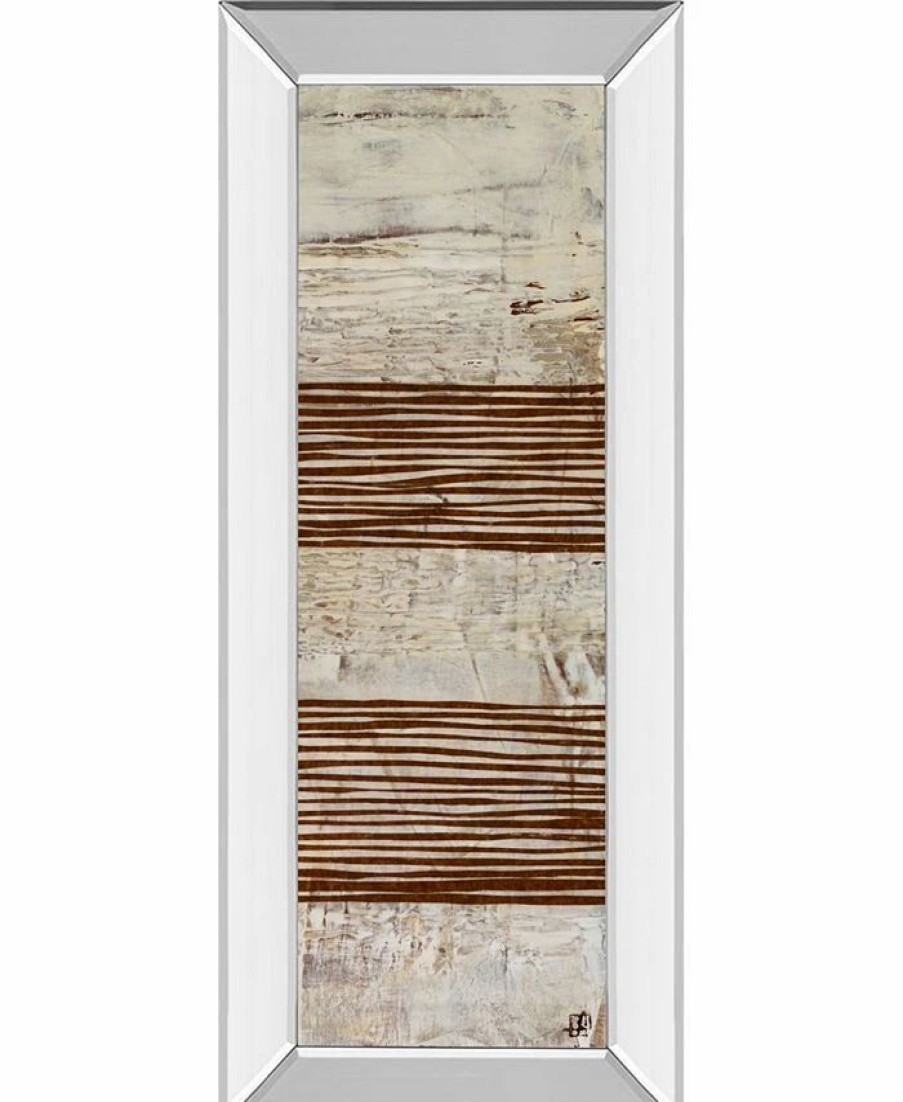 All Wall Decor * | White Stripes Il By Natalie Avondet Mirror Framed Print Wall Art 18 X 42 Brown