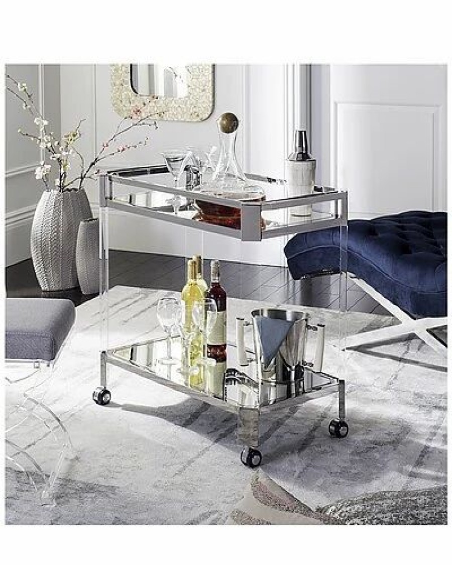 Kitchen & Dining Room * | Safavieh Iago Mirror Bar Trolley Home