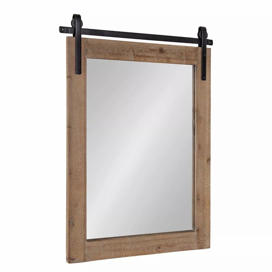 Mirrors * | Kate And Laurel Cates Farmhouse Barn Door Wall Mirror