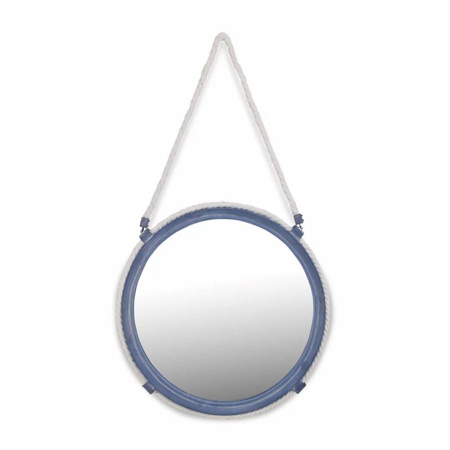 Mirrors * | Cheungs Entryway Living Room 30 H Metal Blue Mirror With Rope Hanger