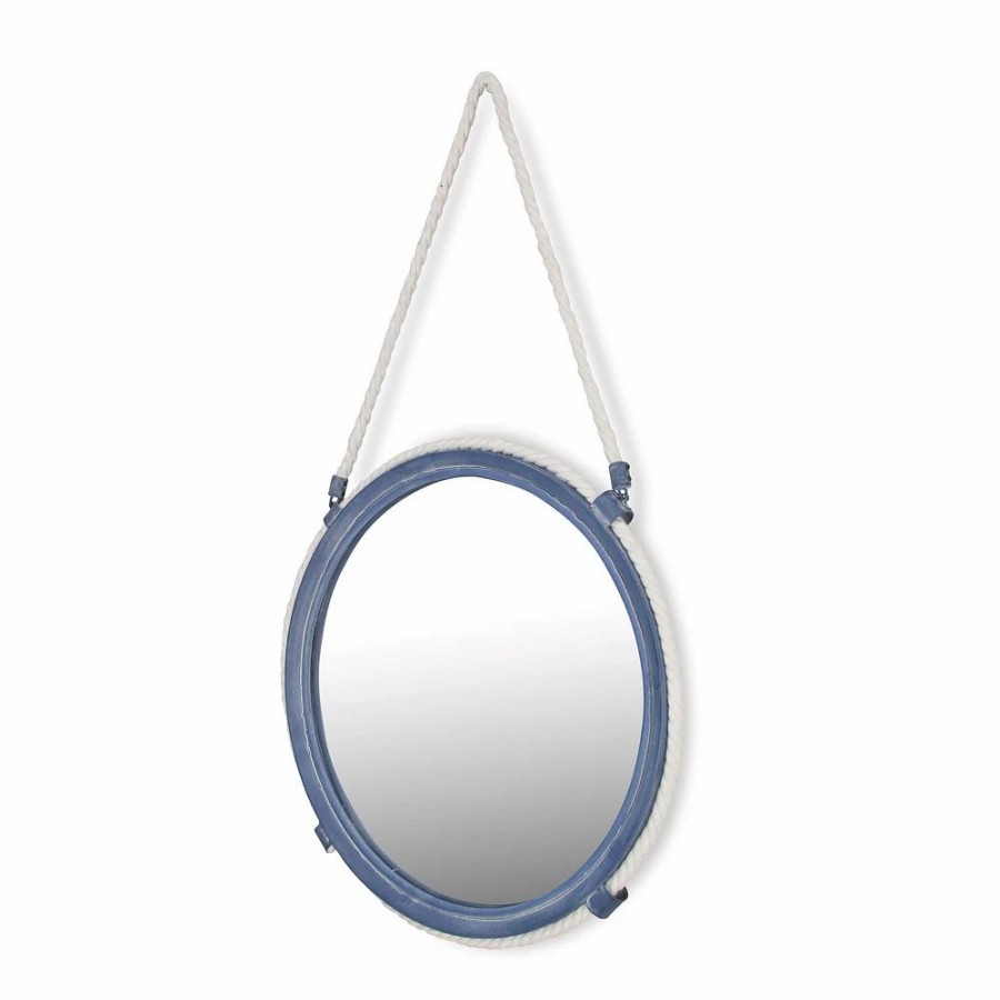 Mirrors * | Cheungs Entryway Living Room 30 H Metal Blue Mirror With Rope Hanger