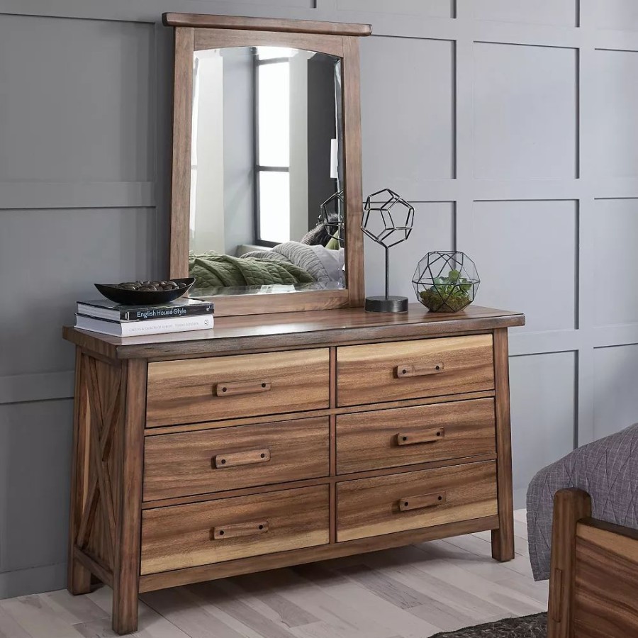 Furniture * | Homestyles Forest Retreat Dresser & Mirror