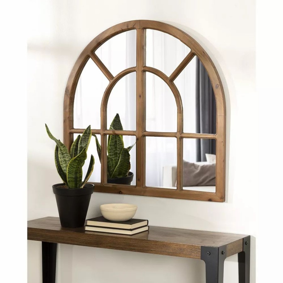 Mirrors * | Kate And Laurel Boldmere Windowpane Arch Wall Mirror