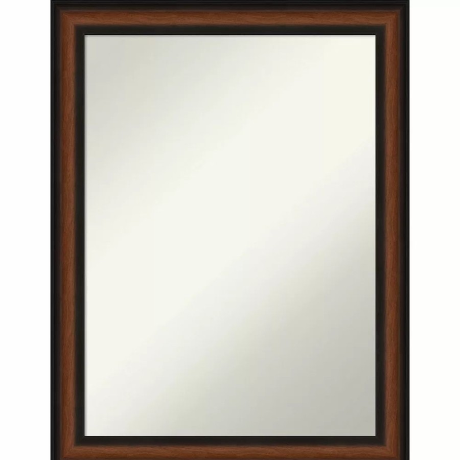 Mirrors * | Amanti Art Yale Walnut Finish Bathroom Wall Mirror