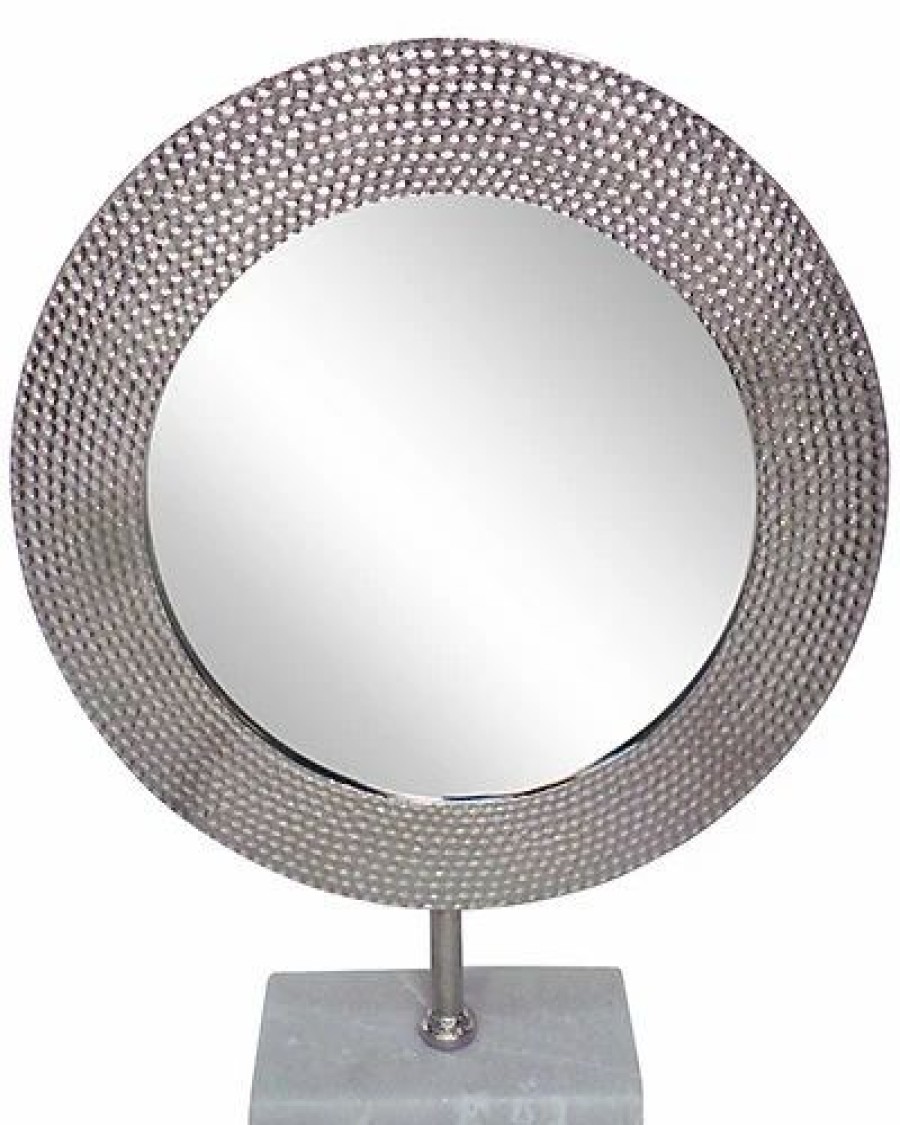 Kitchen & Dining Room * | Metal Hammered Mirror On Stand