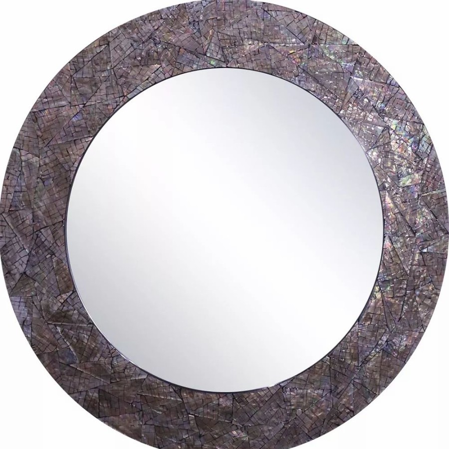 Mirrors * | La Pastiche Brindled Glam Faux Mother Of Pearl Framed Wall Mirror