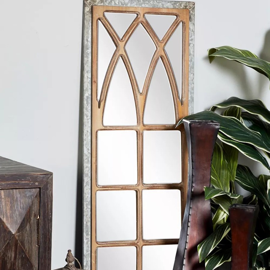 Mirrors * | Stella & Eve Rustic Windowpane Mirror Wall Decor