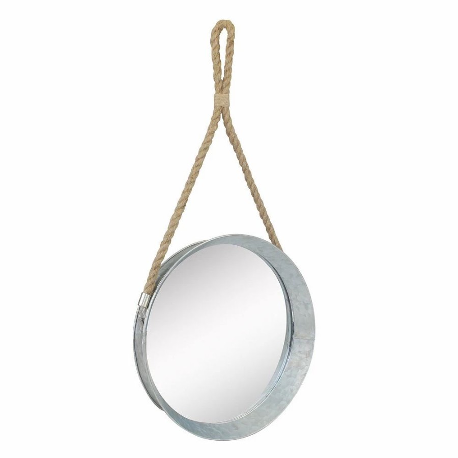 Mirrors * | Stonebriar Collection Galvanized Metal Wall Mirror