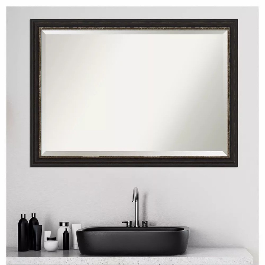 Mirrors * | Amanti Art Narrow Bronze Bathroom Vanity Wall Mirror