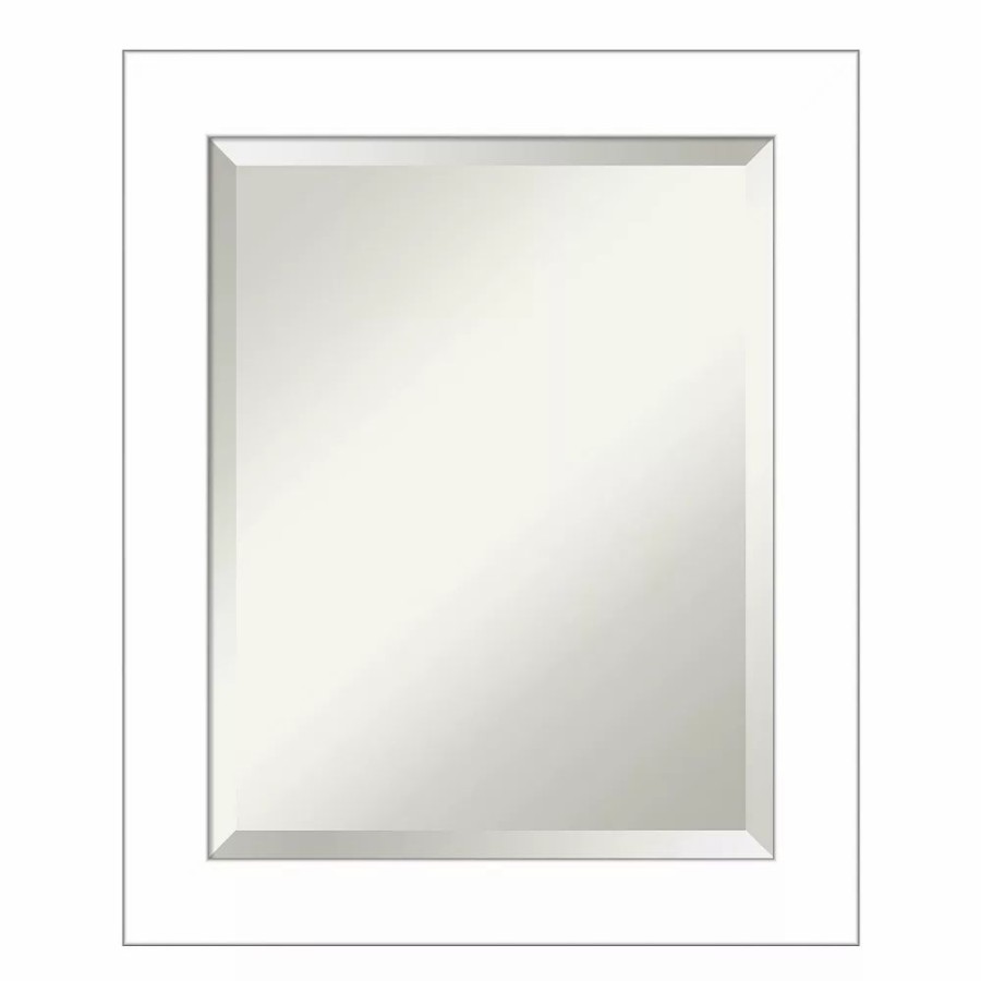 Mirrors * | Amanti Art Wedge White Framed Bathroom Vanity Wall Mirror