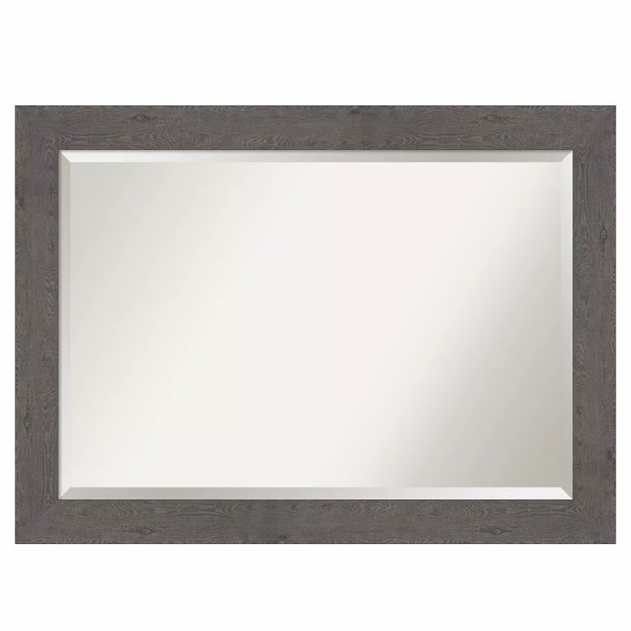 Mirrors * | Amanti Art Rustic Plank Grey Bathroom Vanity Wall Mirror