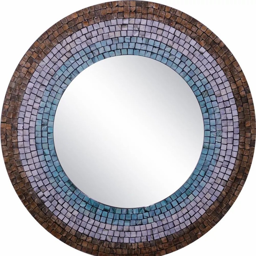 Mirrors * | La Pastiche Faux Mother Of Pearl Southwestern Wall Mirror