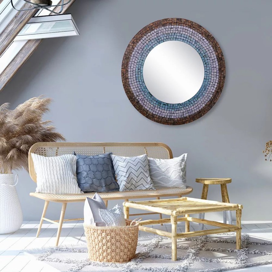 Mirrors * | La Pastiche Faux Mother Of Pearl Southwestern Wall Mirror