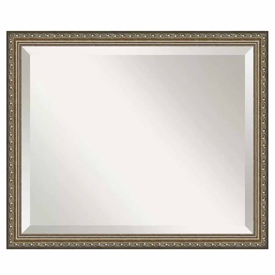 Mirrors * | Amanti Art Parisian Silver Finish Traditional Wood Wall Mirror